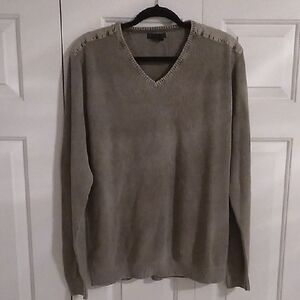 Classic Gray V-Neck Sweater Soft Knit Minimalist Design